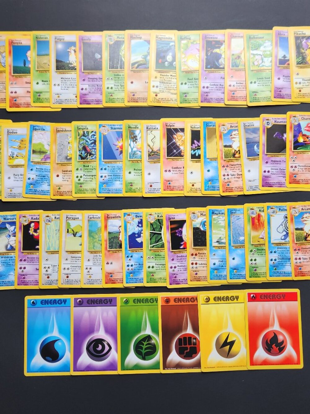 Pokemon Base Set Card Lot 53 Pcs Kanto Starter Commons Uncommons WOTC Vintage LP